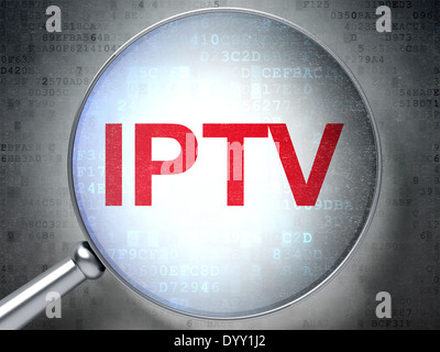 SEO Web-Development-Konzept: IPTV mit optischen Gläsern Stockfoto