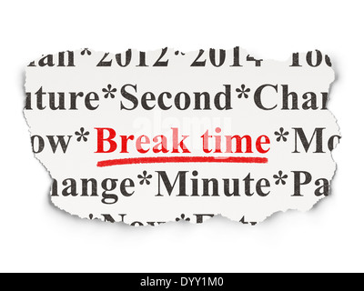 Konzept: Pausenzeit auf Papierhintergrund Stockfoto