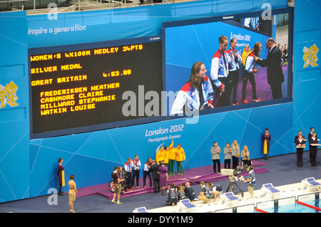 London 2012 Paralympischen Schwimmwettkämpfe Stockfoto