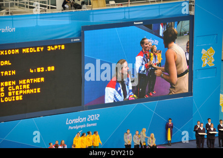 London 2012 Paralympischen Schwimmwettkämpfe Stockfoto