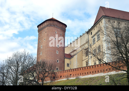 Das Königsschloss auf dem Wawel Hügel Zamek Bergwerkverwalter Na Wawelu Stockfoto