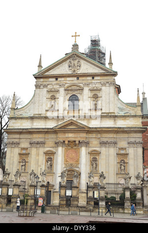 Kirche der Heiligen Peter und Paul (Fassade), in der alte Stadtteil von Krakau Stockfoto