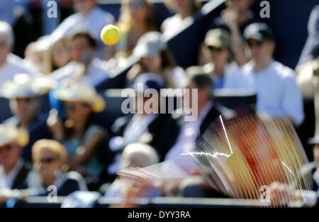 Barcelona, Spanien. 27. April 2014. BARCELONA-Spanien-27 April. Finale zwischen Nishikori und Giraldo, für Barcelona Open Banc Sabadell, 62 Trofeo Conde de Godo, gespielt an der Tennis-RC-Barcelona am 27. April 2014 Foto: Joan Valls/Urbanandsport/Nurphoto Credit: Joan Valls/NurPhoto/ZUMAPRESS.com/Alamy Live News Stockfoto