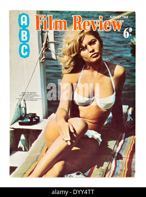 Französische Schauspielerin Brigitte Bardot auf der Titelseite der Ausgabe der Zeitschrift ABC Film Review August 1968 Stockfoto