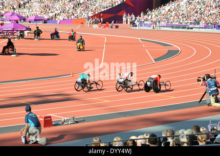 London 2012 Paralympische Leichtathletik-Veranstaltungen Stockfoto