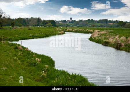 Mäander des Flusses Wasser Wiese Fluss Wensum Valley Swanton Morley England UK Stockfoto