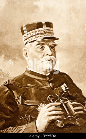 WW1 Porträt der Oberbefehlshaber der französischen Armee, General Joseph Jacques Cesaire Joffre (1852-1931) von C.M. Sheldon Stockfoto