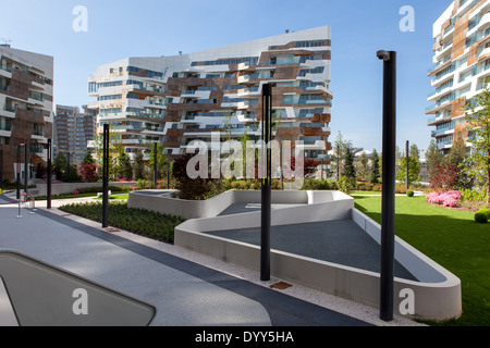 Zaha Hadid Residenzen im Citylife, ein neues Wohn- und Geschäftsviertel in Mailand, Italien. Stockfoto