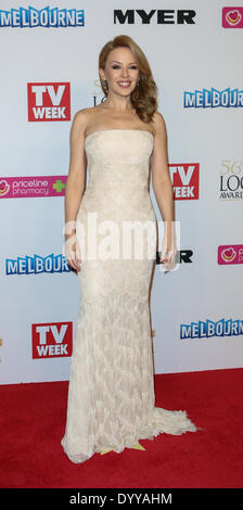 Kylie Minogue bei den Logie Awards, Melbourne 27. April 2014. Stockfoto