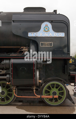 Typenschild der Dampf Lok Tornado mit Fortbewegung das Nationale Eisenbahnmuseum Shildon Co. Durham, England, UK Stockfoto