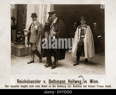 Theobald von Bethmann-Hollweg auf dem Weg zu der Hofburg in Wien, Oktober 1909 Stockfoto