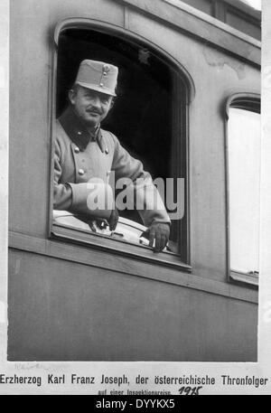 Erzherzog Karl Franz Joseph auf Reise Inspektion, 1915 Stockfoto