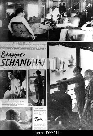 Anti-Semitic Bericht über Juden in Shanghai in der "Berliner Illustierten", 1940 Stockfoto