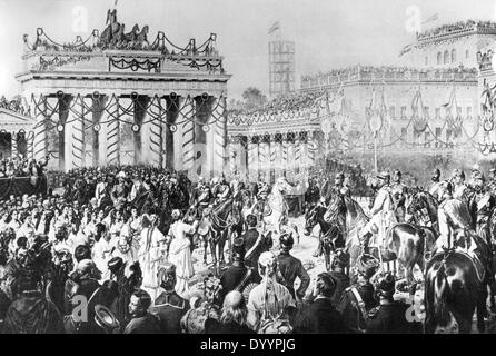 Brandenburger Tor nach Franco-Preussischer Krieg, Berlin, 1871 Stockfoto