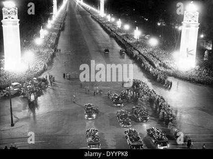 Blick vom Brandenburger Tor auf der Ost-West-Achse, Berlin, 1939 Stockfoto