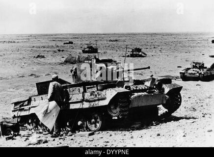 Britischen Panzer bei Tobruk, zerstört 1942 Stockfoto