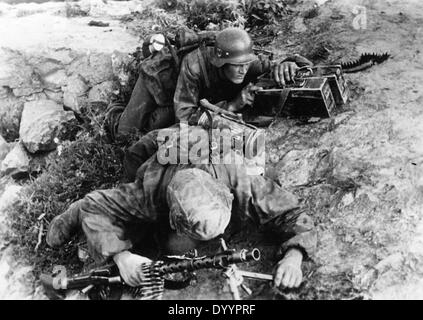 Maschinengewehr an der Ostfront 1942 Stockfoto