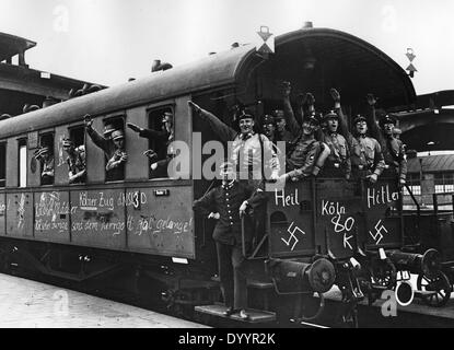 Köln SA-Männer auf dem Weg zum "Ralley des Sieges", 1933 Stockfoto