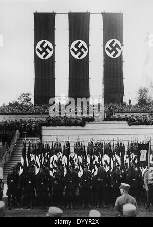 Hitler in einer Rede während der 'Ralley des Sieges", 1933 Stockfoto