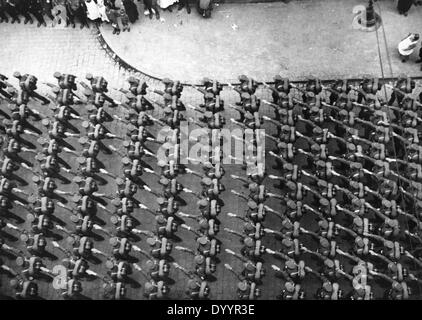 SA-Parade in Nürnberg während der NSDAP-Ralley, 1933 Stockfoto