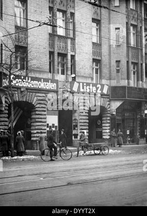 SPD Wahl Banner, 1933 Stockfoto