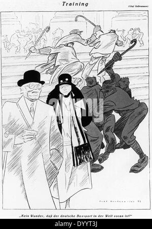 Karikatur von dem Goon-Kader der Sturmabteilung, 1933 Stockfoto