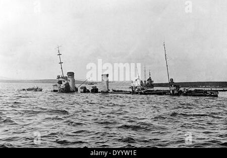 Versenkung der deutschen Flotte in Scapa Flow 1919 Stockfoto