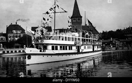 Schiff auf dem Bodensee in Bregenz, 1929 Stockfoto