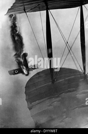 Absturz britisches Flugzeug an der Westfront im ersten Weltkrieg Stockfoto