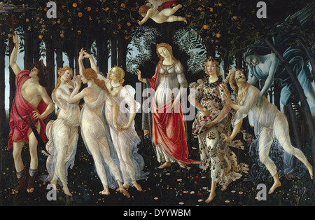 Primavera (Frühling) 1477-1478 von Sandro Botticelli (1445-1510). Italienischer Maler. Tempera auf Verkleidung. Stockfoto