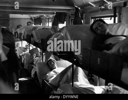 Transport von verwundeten Soldaten der Wehrmacht mit Krankenhaus-Züge, den Transport von Verwundeten, 1941/1942 Stockfoto