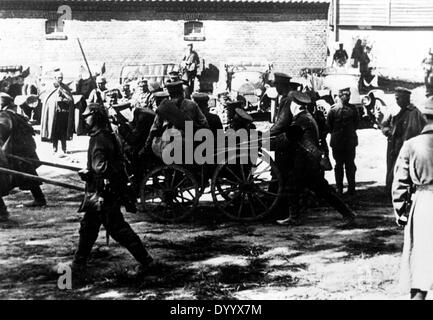 Verwundete russische Kriegsgefangene in Ostpreußen, 1914 Stockfoto