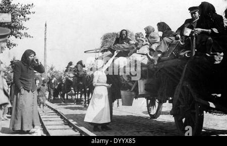 Flüchtling Bauern in Ostpreußen, 1914 Stockfoto