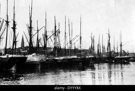 Russische Schiffe im Hafen von Kiel, 1916 Stockfoto