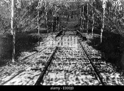 Getarnte Versteck einer Eisenbahn-Pistole, 1918 Stockfoto