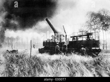 Englische schwere Artillerie, 1916 Stockfoto