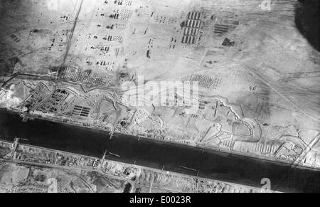 Luftaufnahme des Suez-Kanals, 1917 Stockfoto