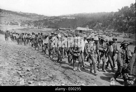 Transport von englischen Kriegsgefangenen Stockfoto