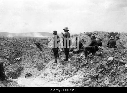 Kämpfe an der Westfront während der deutschen Frühjahrsoffensive 1918 Stockfoto