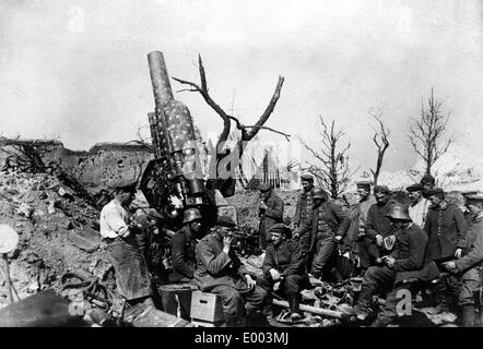 Deutsche Soldaten eine Pause an der Westfront 1918 Stockfoto