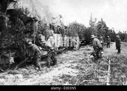 Deutsche Paris-Geschütz in Laon, 1918 Stockfoto