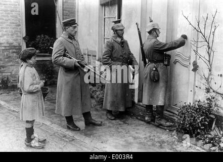 Kennzeichnung der Unterkünfte der Soldaten an der Westfront 1915 Stockfoto