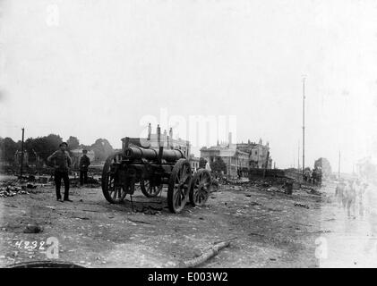 Erbeuteten russischen Mörtel in Ternopil, 1917 Stockfoto