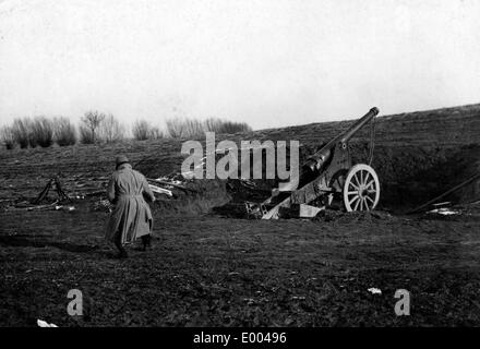 Österreichischen Kanone an der Ostfront, 1915 Stockfoto