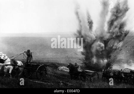 Granate Detonation an der Westfront, 1916 Stockfoto