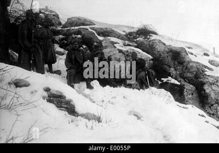 Austro-ungarischen Soldaten an der Spitze des Mount Lovcen, 1916 Stockfoto