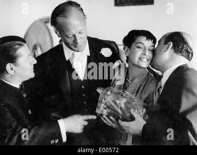 Die Hochzeit von Curd Jürgens und Eva Bartok in Schliersee, 1955 Stockfoto