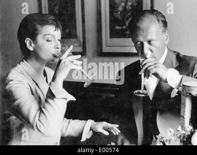 Die Hochzeit von Curd Jürgens und Eva Bartok in Schliersee, 1955 Stockfoto