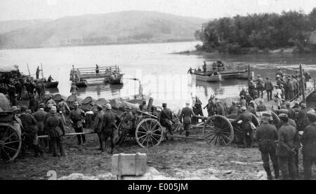 Truppe Versand Ort in Serbien, 1915 Stockfoto