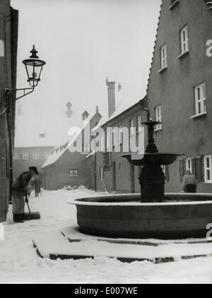 Die Fuggerei in Augsburg Stockfoto